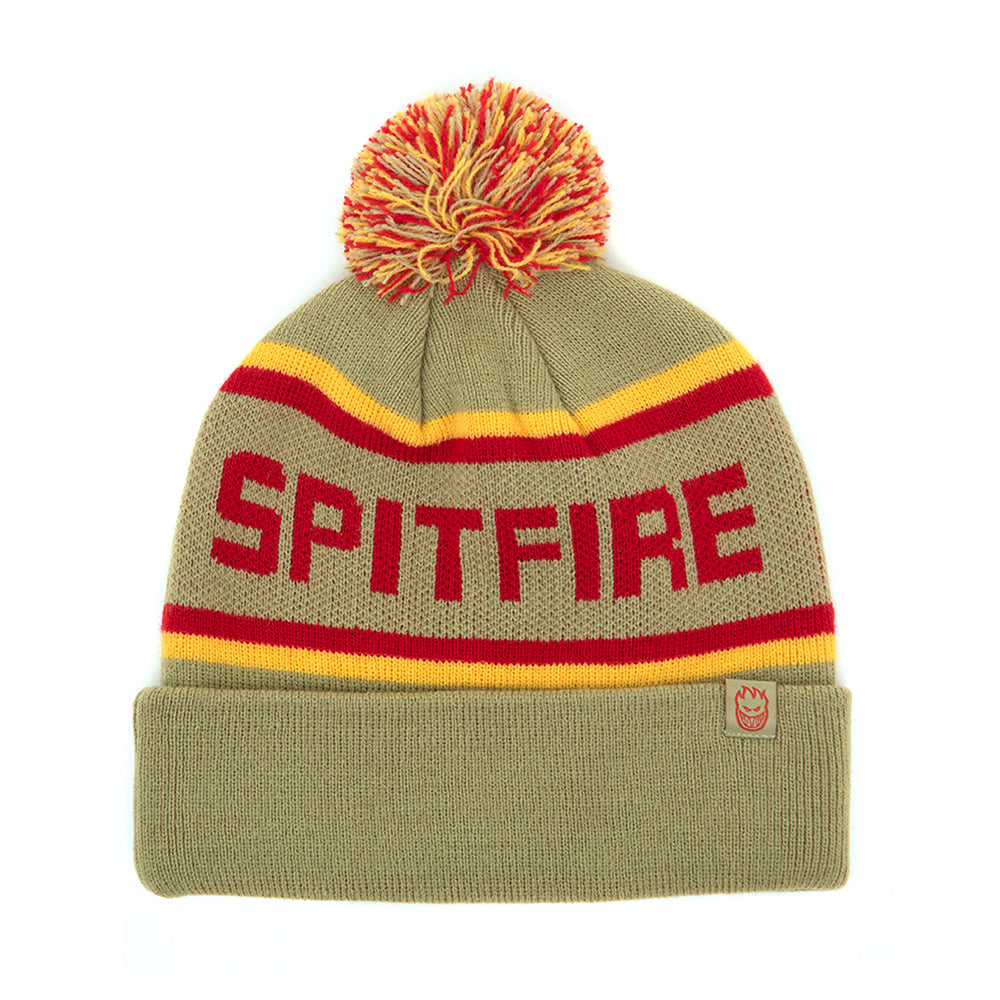 Classic 87' Fill Pom Beanie (Tan / Gold / Red)