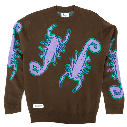 Scorpion Knitted Sweater (Brown)