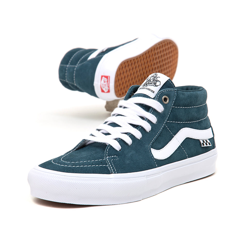 Skate Grosso Mid (Pig Suede) Blue / White VBU