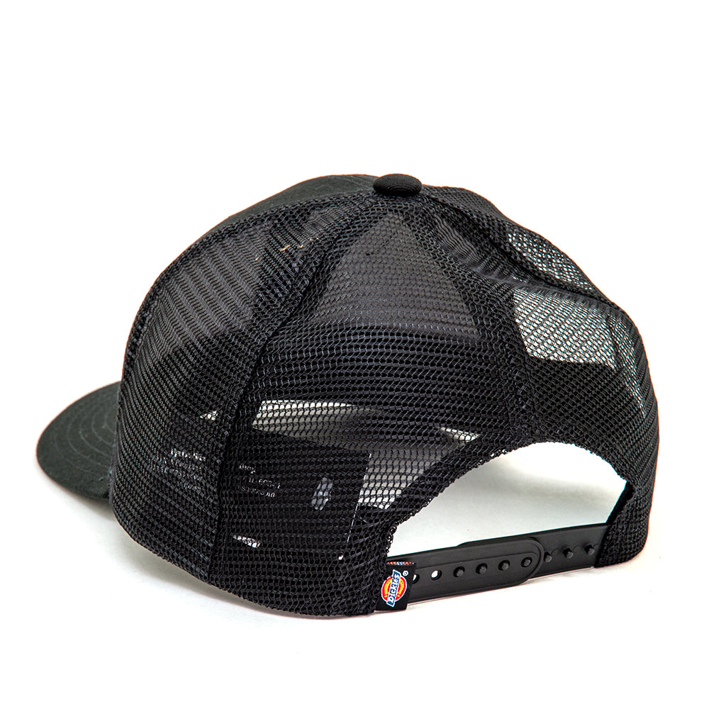 Woven Trucker Snapback Hat (White / Black)