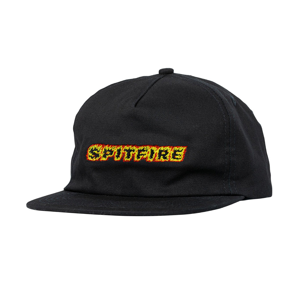 Flames Script Adj. Snapback Hat (Black)