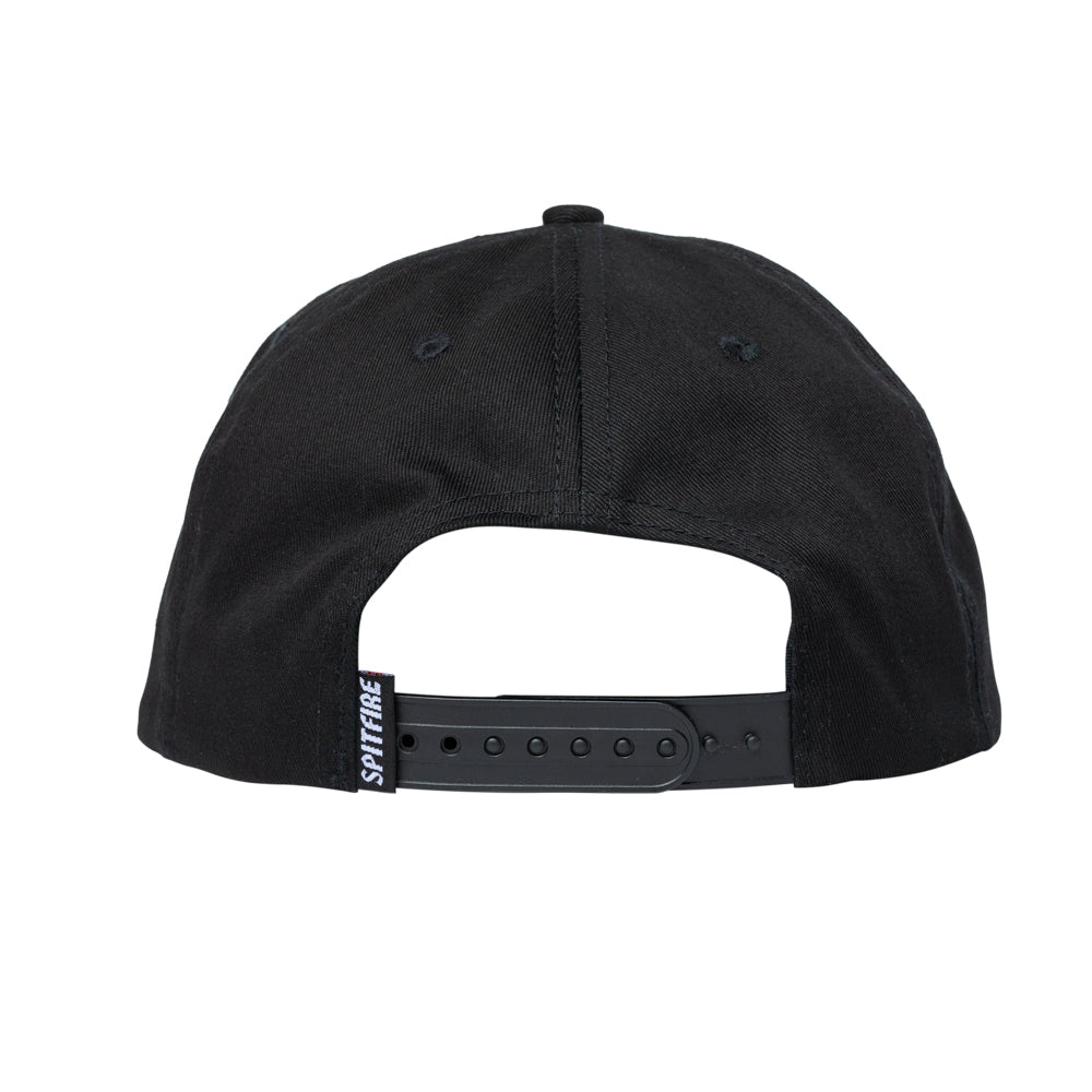 Flames Script Adj. Snapback Hat (Black)