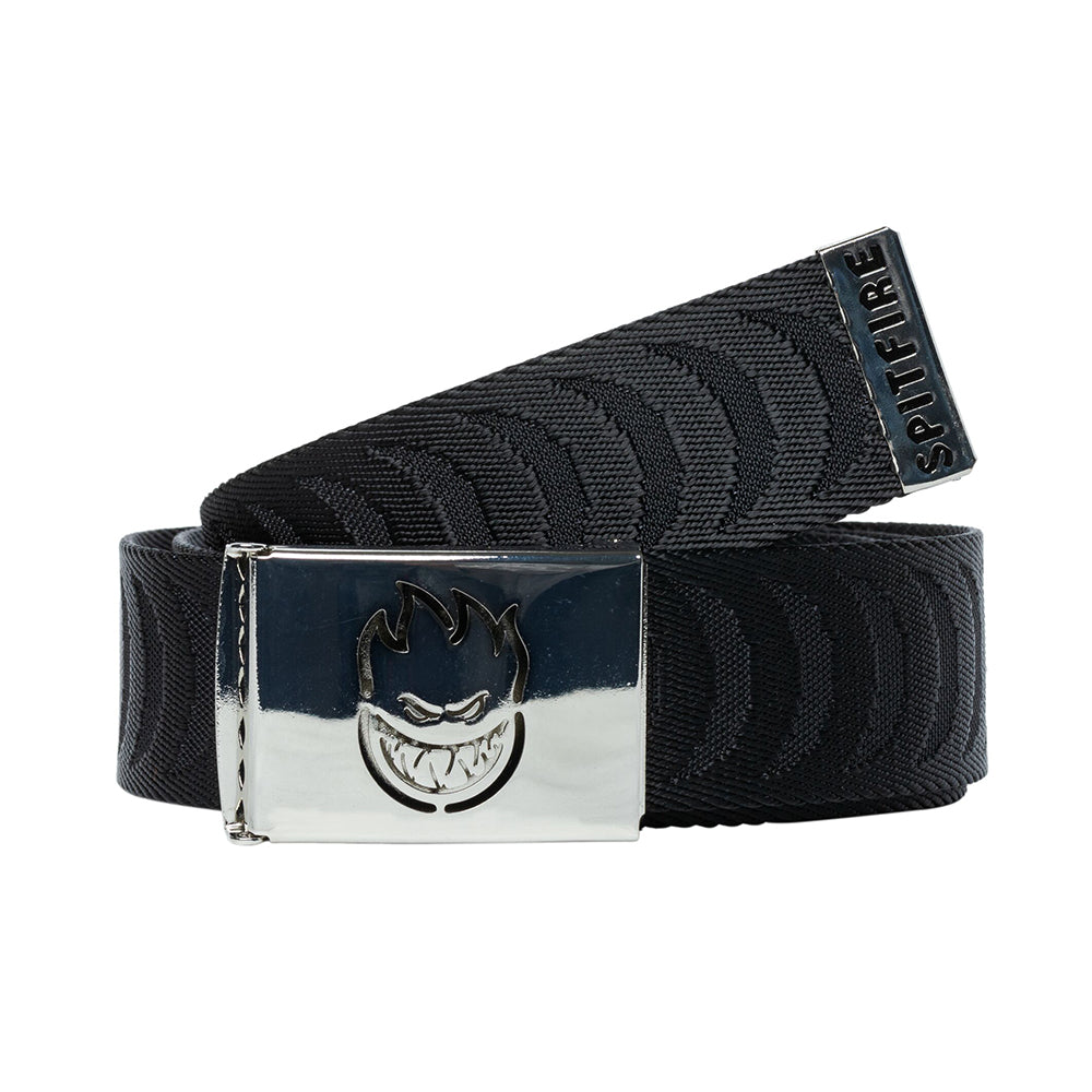 Bighead Cut Out Jacquard Swirl Belt (Black)