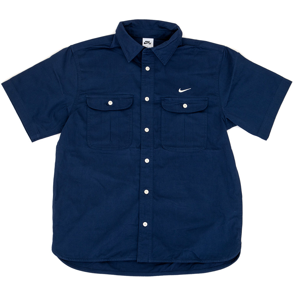 Skate Short-Sleeve Woven Button Up (Midnight Navy / Coconut Milk) (S)