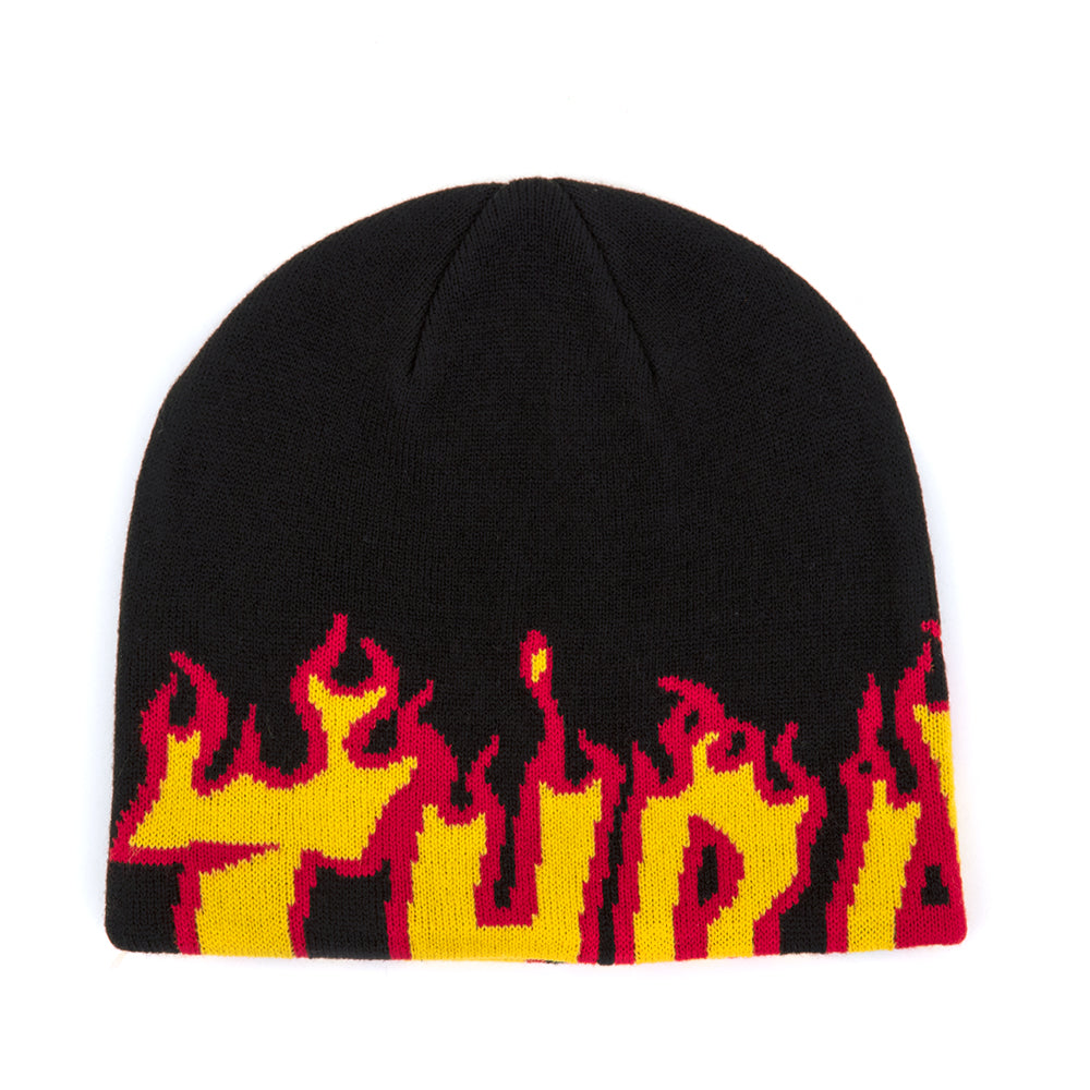 Flame Skully Beanie (Black)