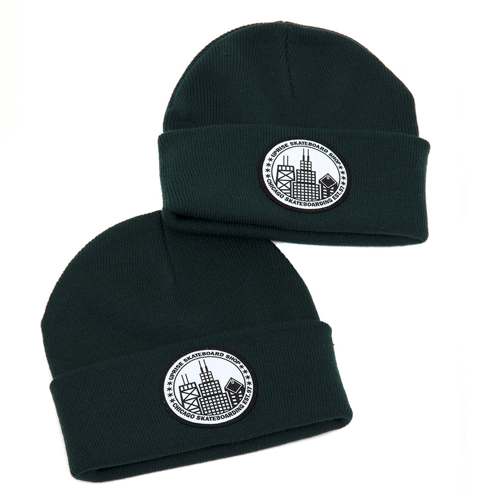 City Seal Cuffed Beanie (Forest Green)