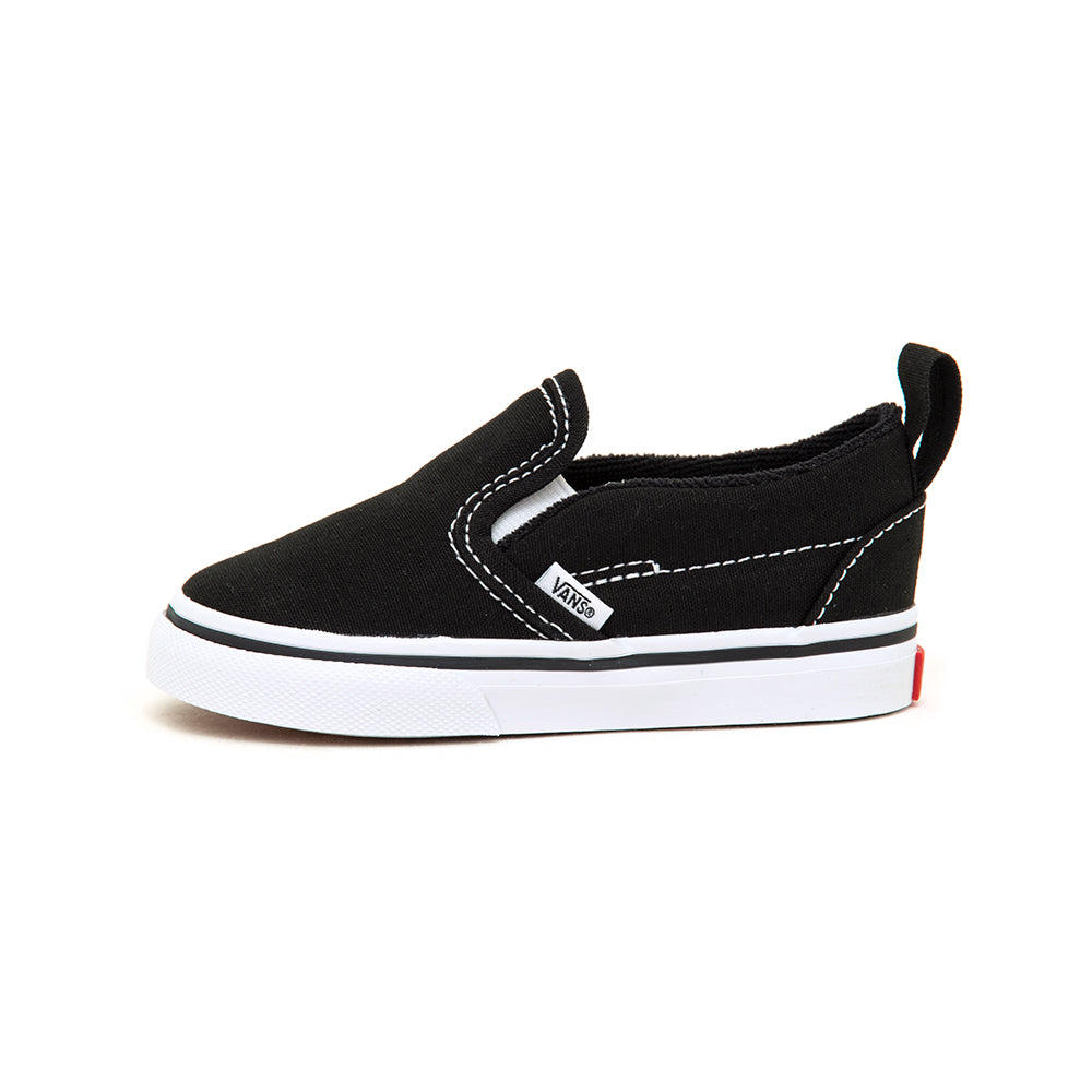 Toddler Slip-On V Canvas (Black / True White) VBU
