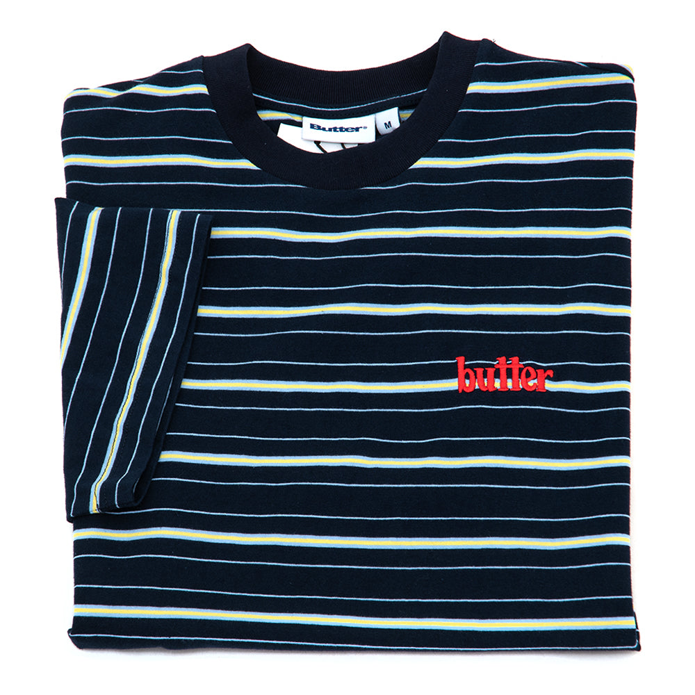 Park Stripe T-Shirt (Black / Sky / Banana)