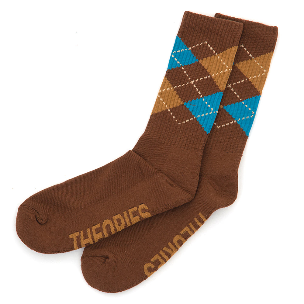 Argyle Crew Sock (Rust)