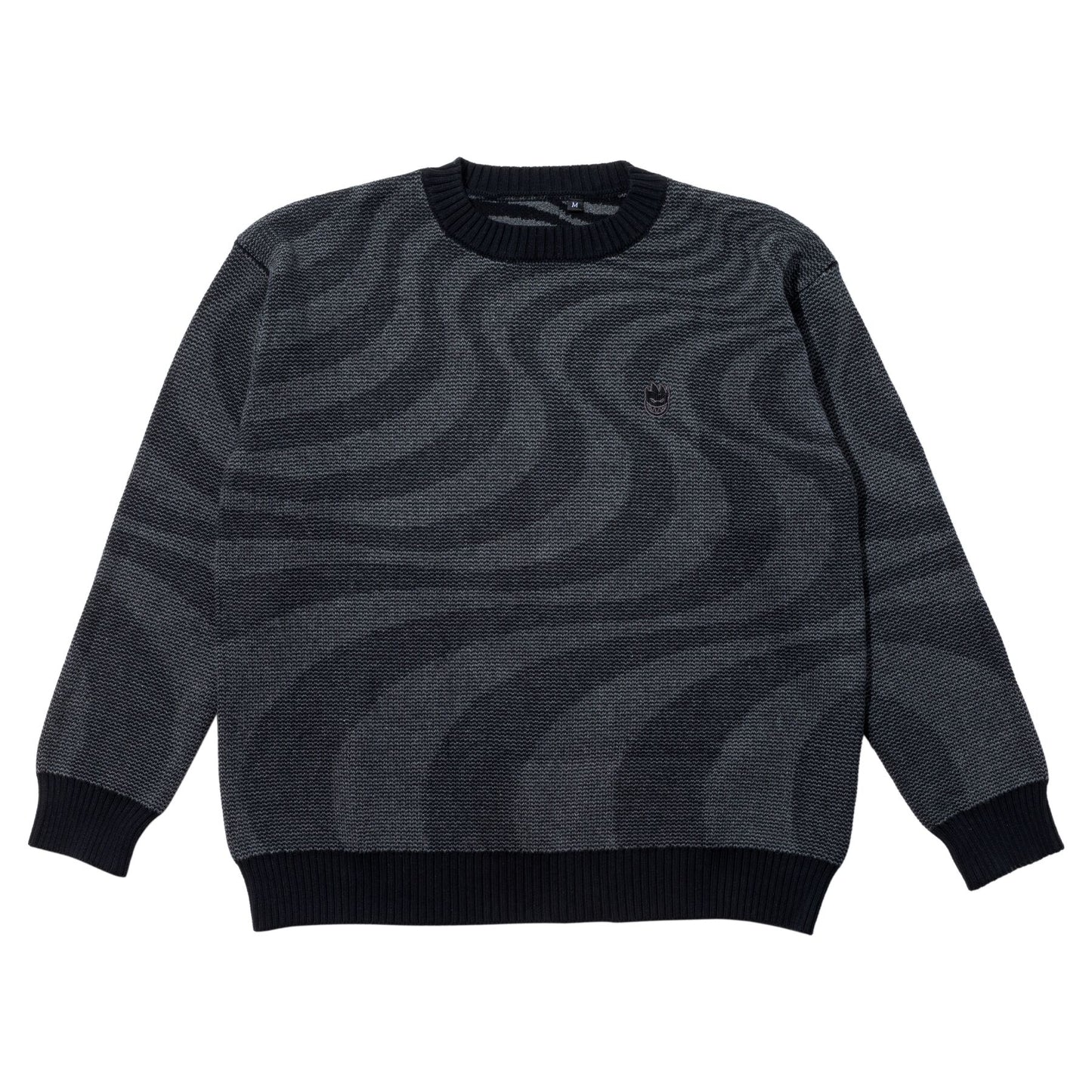 Classic Swirl Bighead Fill Emb. Knit Sweater (Black / Grey)