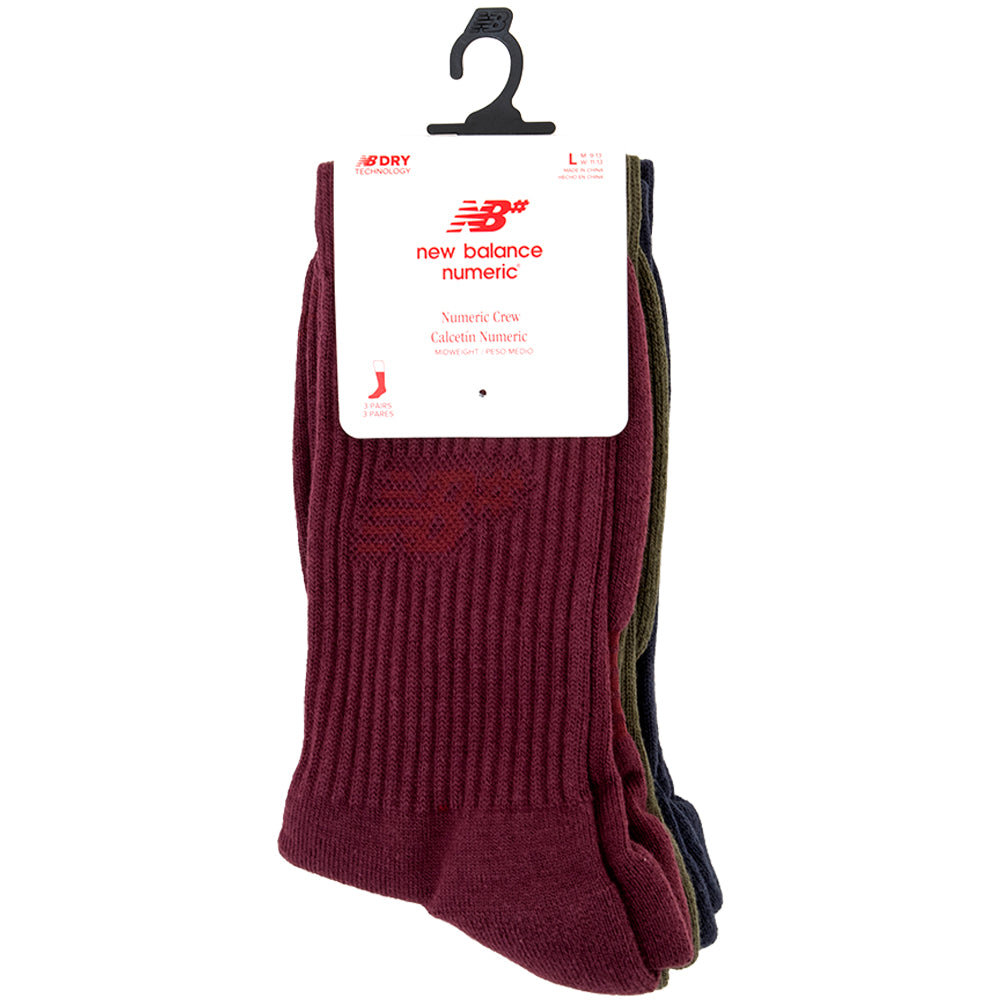 Active Numeric Crew Socks 3 Pack (Multi)