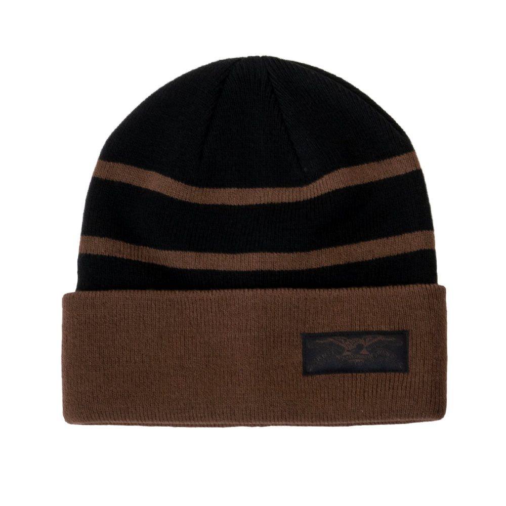Stock Eagle Label Beanie (Black / Dark Brown)