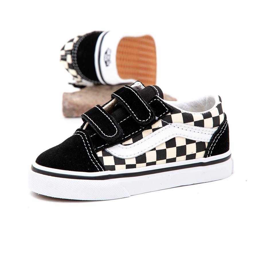 Toddler Old Skool V (Primary Check) Black / White VBU (S)