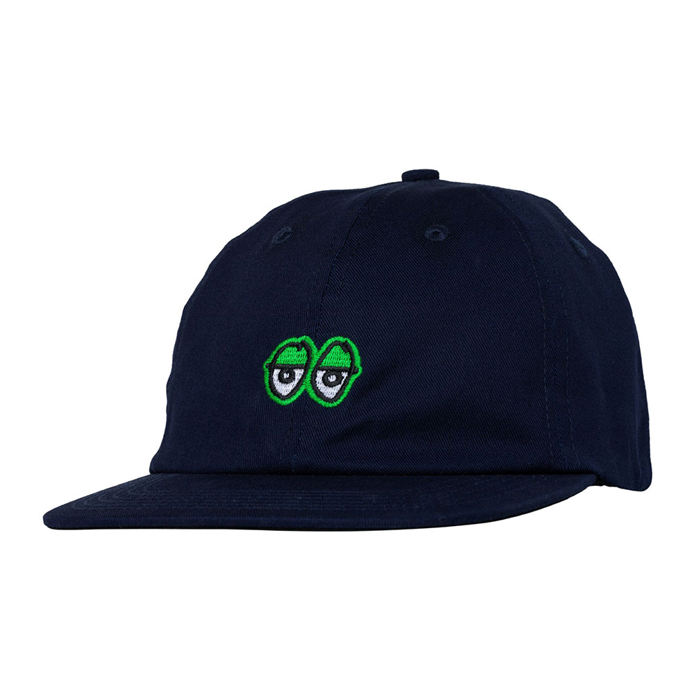 Adj. Eyes 6 Panel Strapback Hat (Navy / Green)