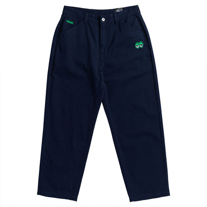 Eyes Embroidered Twill Pant (Navy / Green)