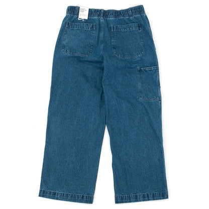 Loose Double-Knee Denim Skate Pant (Diffused Blue / White)