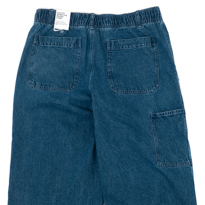 Loose Double-Knee Denim Skate Pant (Diffused Blue / White)