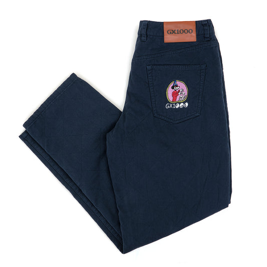 Baggy Quilted Pant (Navy)