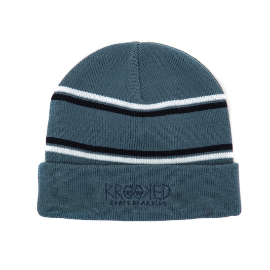 Krooked Eyes Cuff Beanie (Blue / Navy / White)