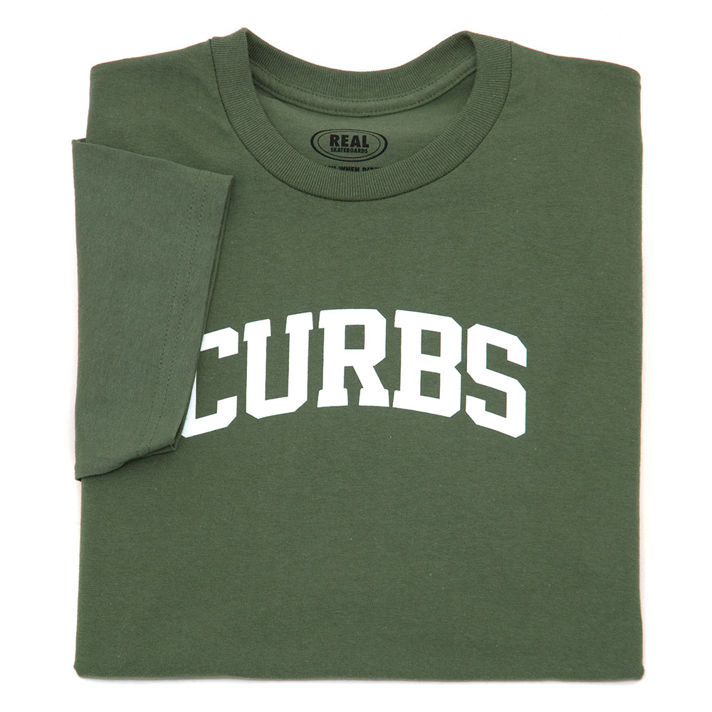 Curbs S/S T-Shirt (Military Green / White) (S)