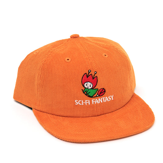 Flying Rose Corduroy Snapback Hat (Orange)