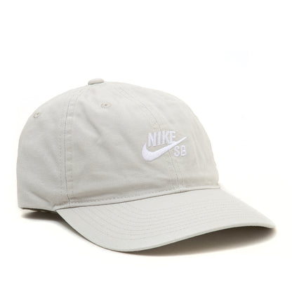 Unstructured Skate Strapback Hat (Light Bone / White)