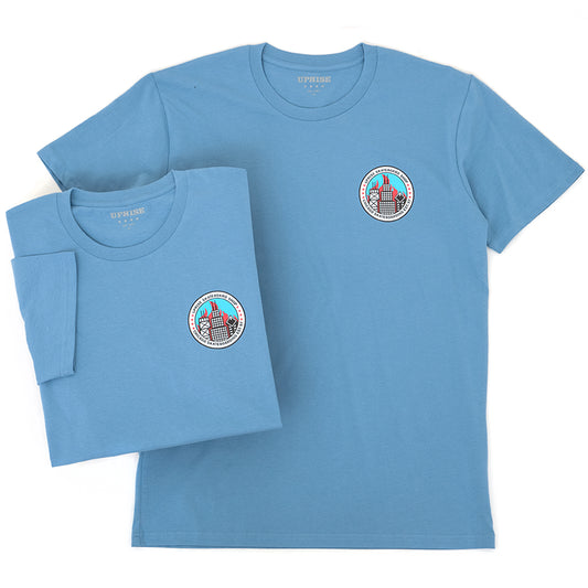 Flaming City Seal T-shirt (Chicago Blue)