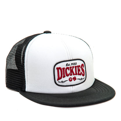 Woven Trucker Snapback Hat (White / Black)