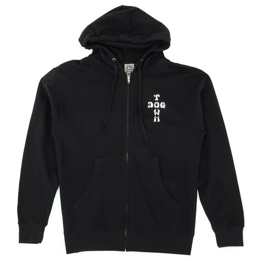 Cross Logo Zip Hooded Sweatshirt (Black)