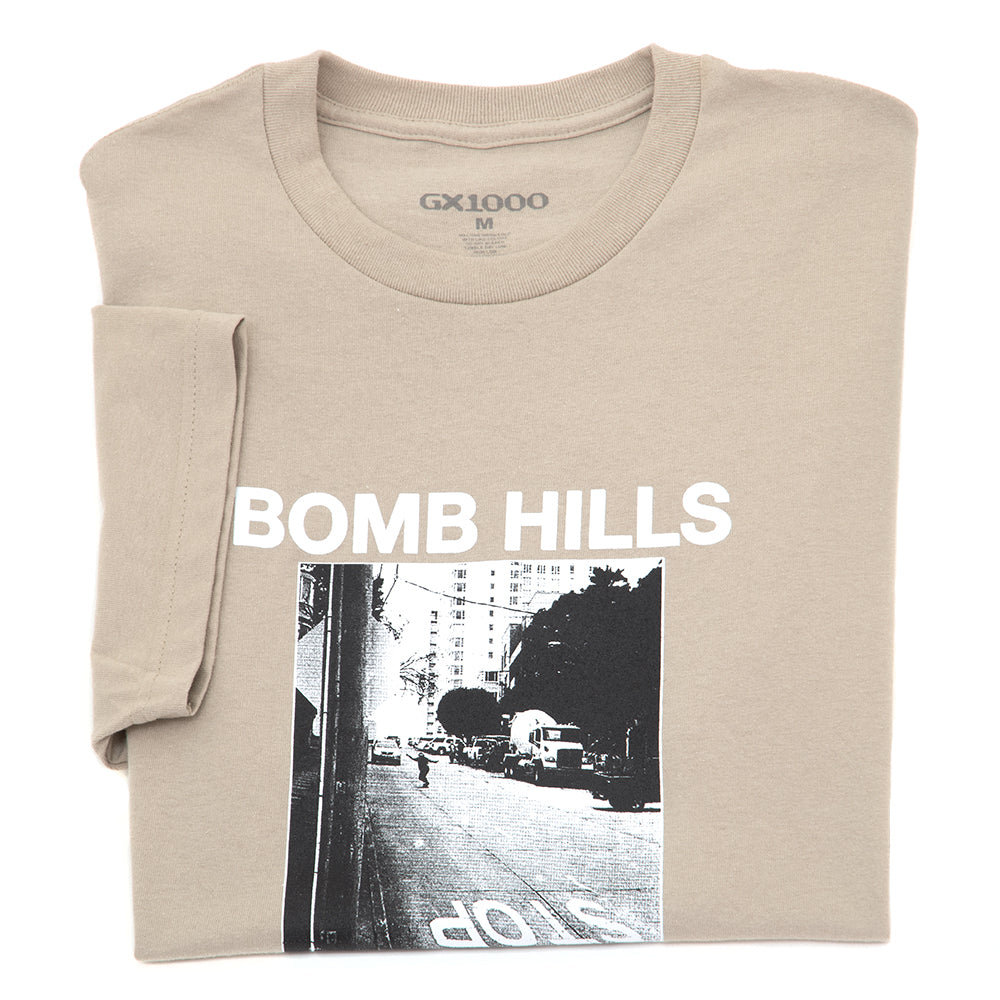Bomb Hills Not Countries T-Shirt (Sand / White Font)
