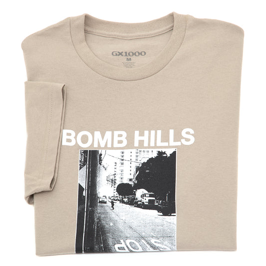 Bomb Hills Not Countries T-Shirt (Sand / White Font)