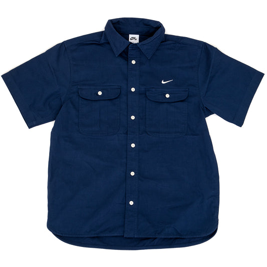 Skate Short-Sleeve Woven Button Up (Midnight Navy / Coconut Milk)