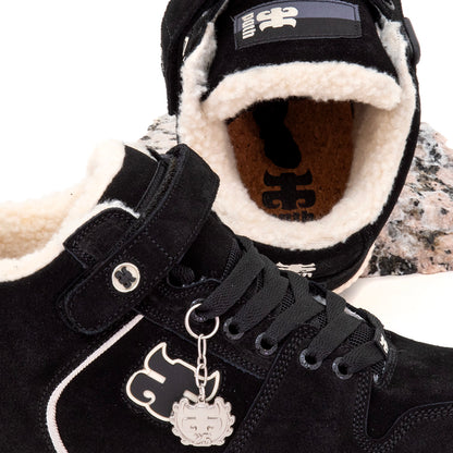 Grasshopper (Waxed Black Suede / Shearling)