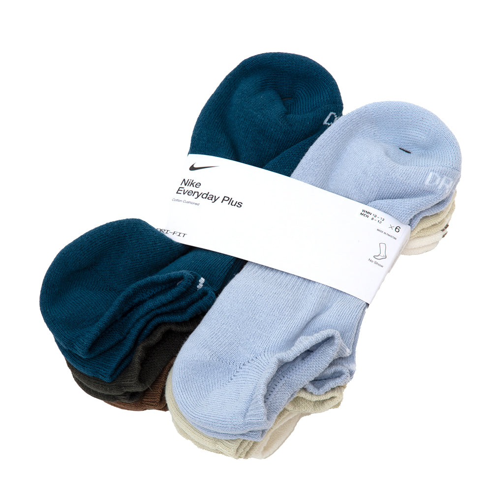 Everyday Plus Cushioned Training No-Show Socks 6 Pack (Multi-Color)