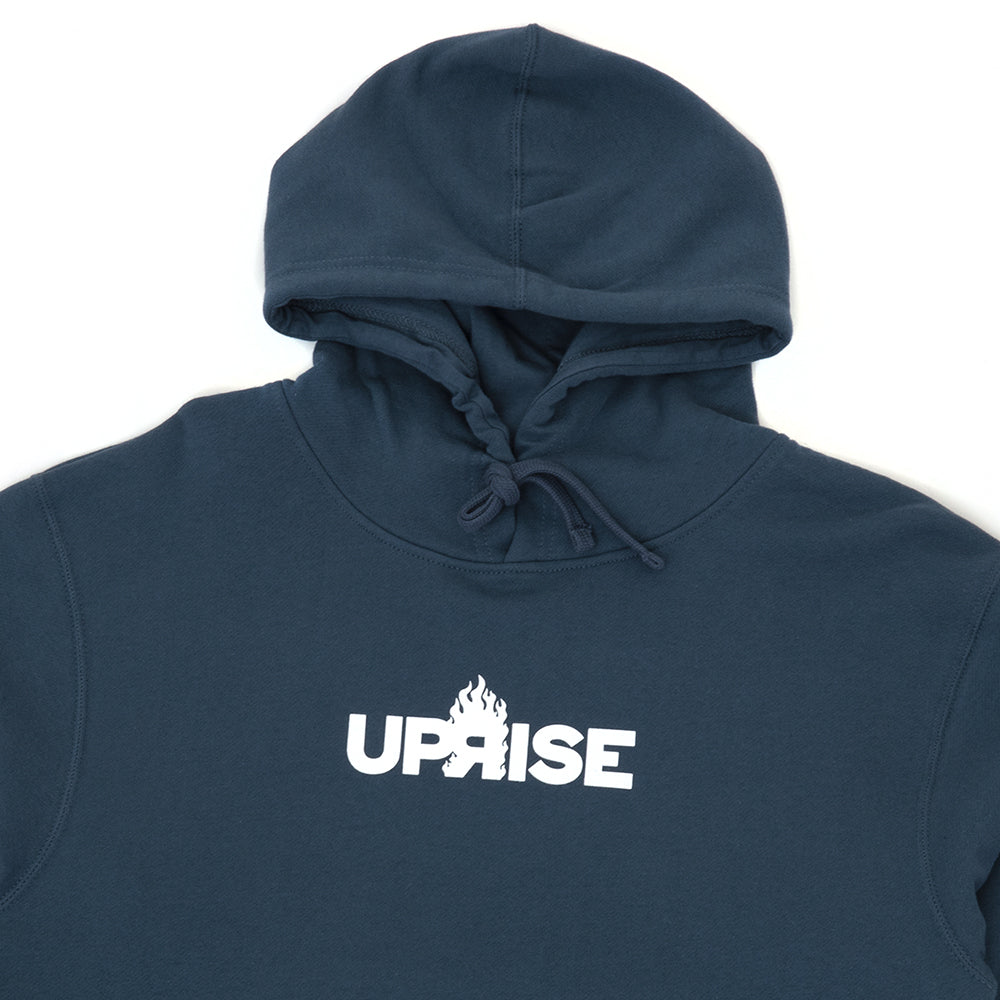 Flame Logo Midweight Hoody (Mid Blue / White)