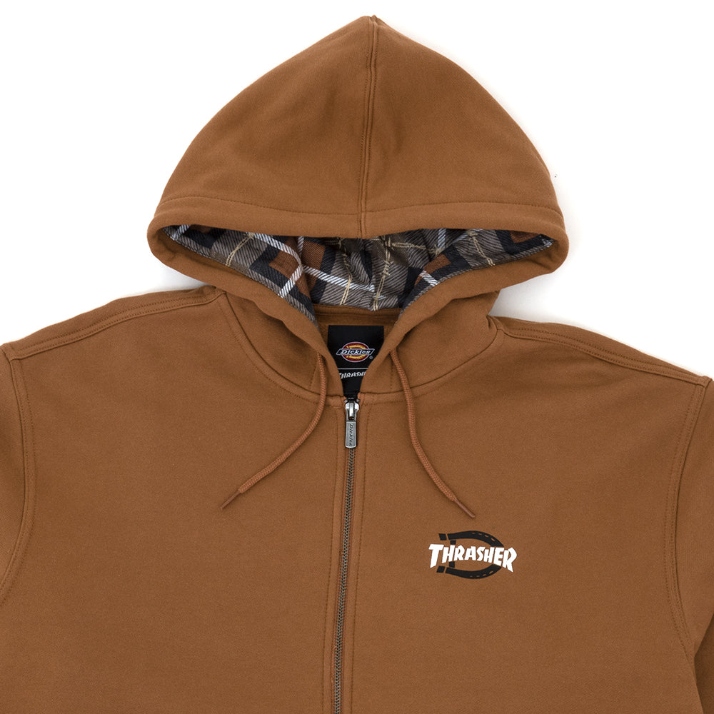 x Thrasher Zippered Hooded Sweatshirt (Brown Duck)