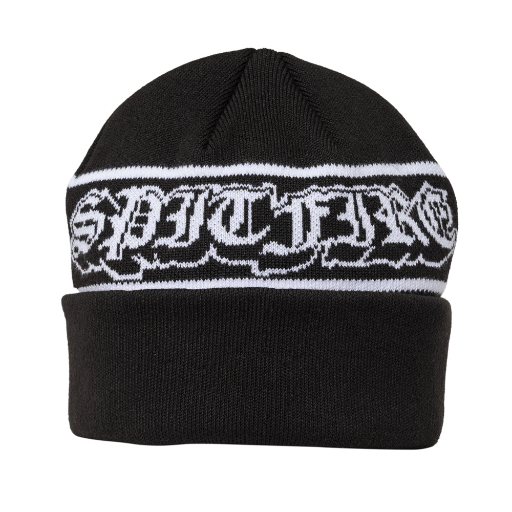 Old E Drop Cuff Beanie (Black / White)