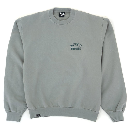 Middle of Nowhere Embroidered Crewneck Sweatshirt (Mist)