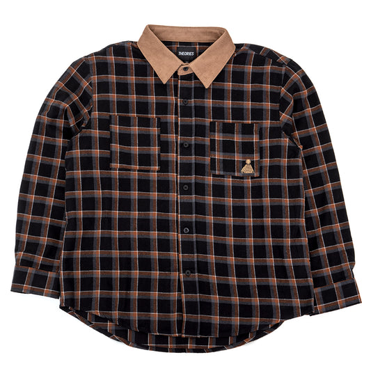Cascadia Cord Collar Flannel Shirt (Black)