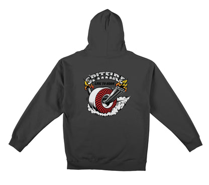 Burnout Solid Hooded Sweatshirt (Charcoal)