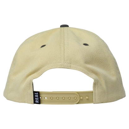 EMB Embroidered Adj. Snapback Hat (Tan / Charcoal)