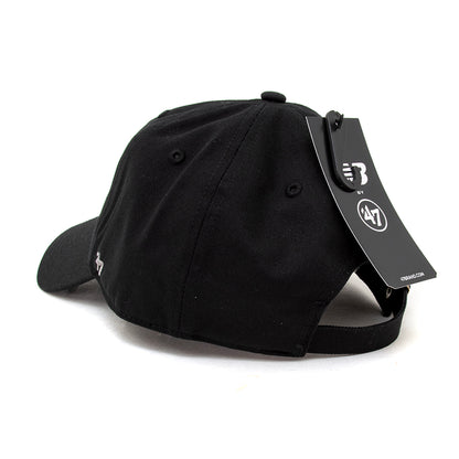 '47 Numeric Clean Up 6 Panel Strapback Hat (Black / Dark Silver Metallic)