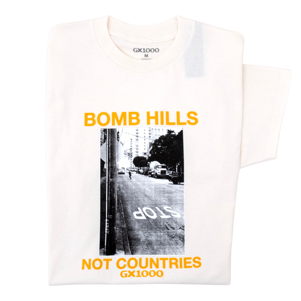 Bomb Hills Not Countries S/S T-Shirt (Off White / Yellow)