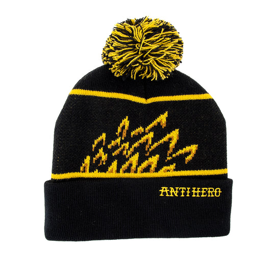 Eagle Pom Beanie (Black / Yellow)
