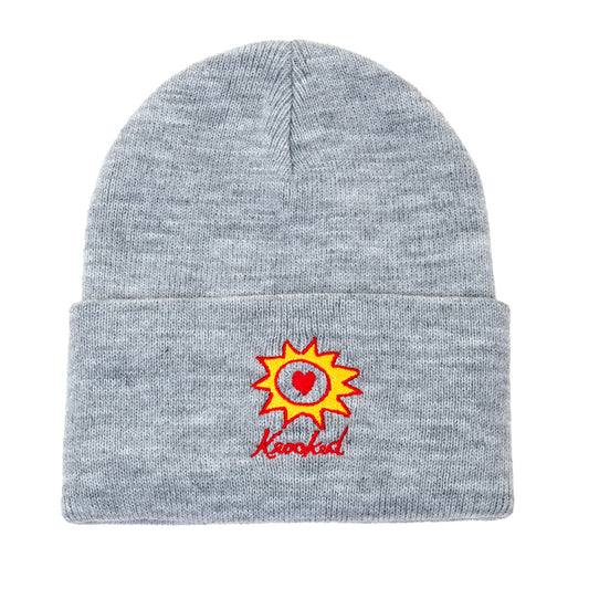 Sun Heart Cuff Beanie (Heather Grey)