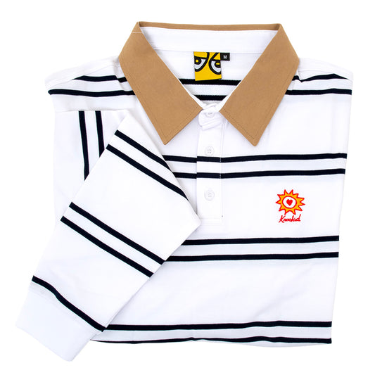 Sun Heart Rugby L/S Shirt (White / Navy)