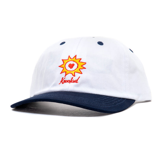 Adj. Sunheart Strapback Hat (White / Navy)