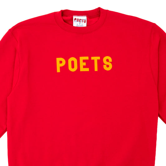 Flocked Crewneck Sweatshirt (Red / Yellow)