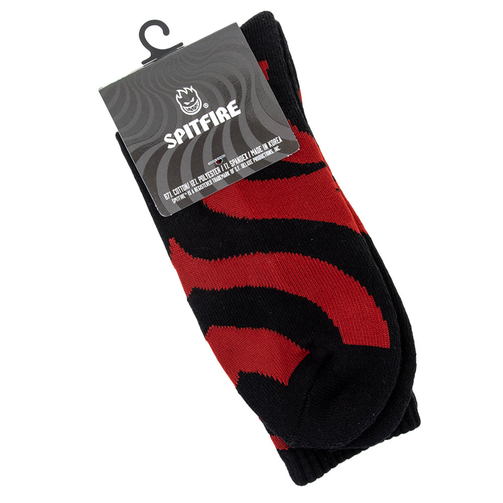 Bighead Fill Emb. Swirl Sock (Dark Red / Black)