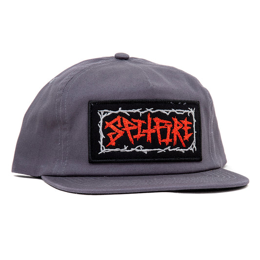 Gas Mask Script Patch Snapback Hat (Charcoal)